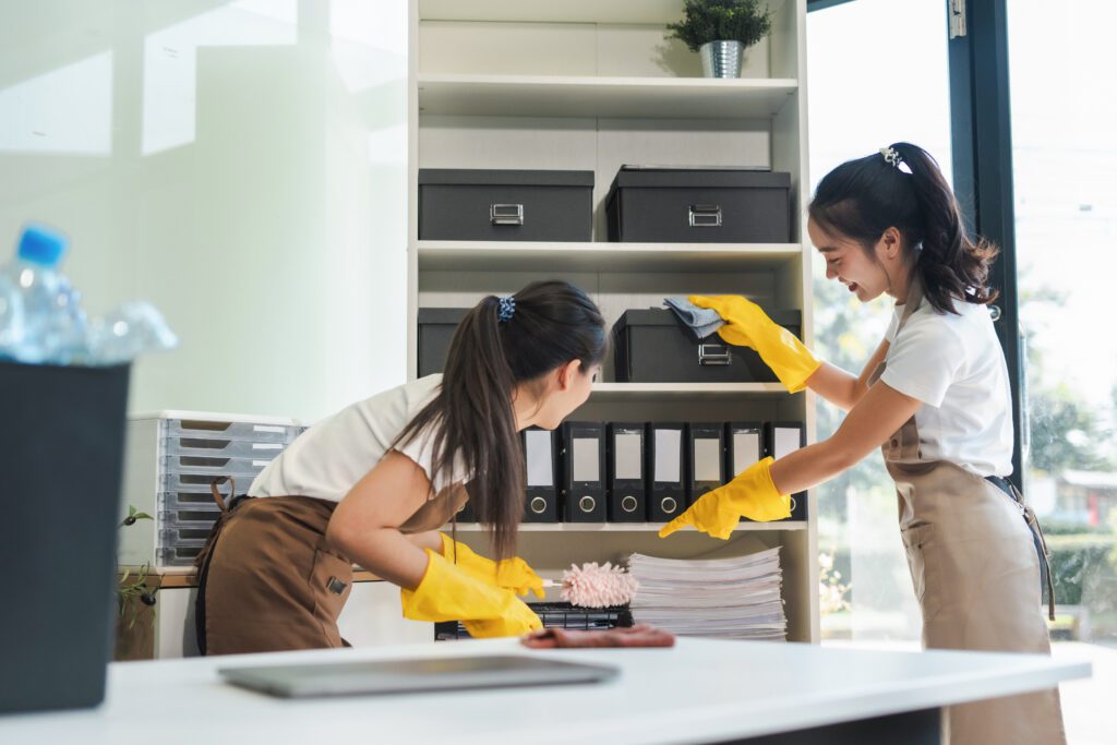 cleaners cleaning office